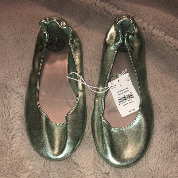 NWT SO Metallic Ballet Flats, size 6 - Picture 1 of 7